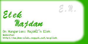 elek majdan business card